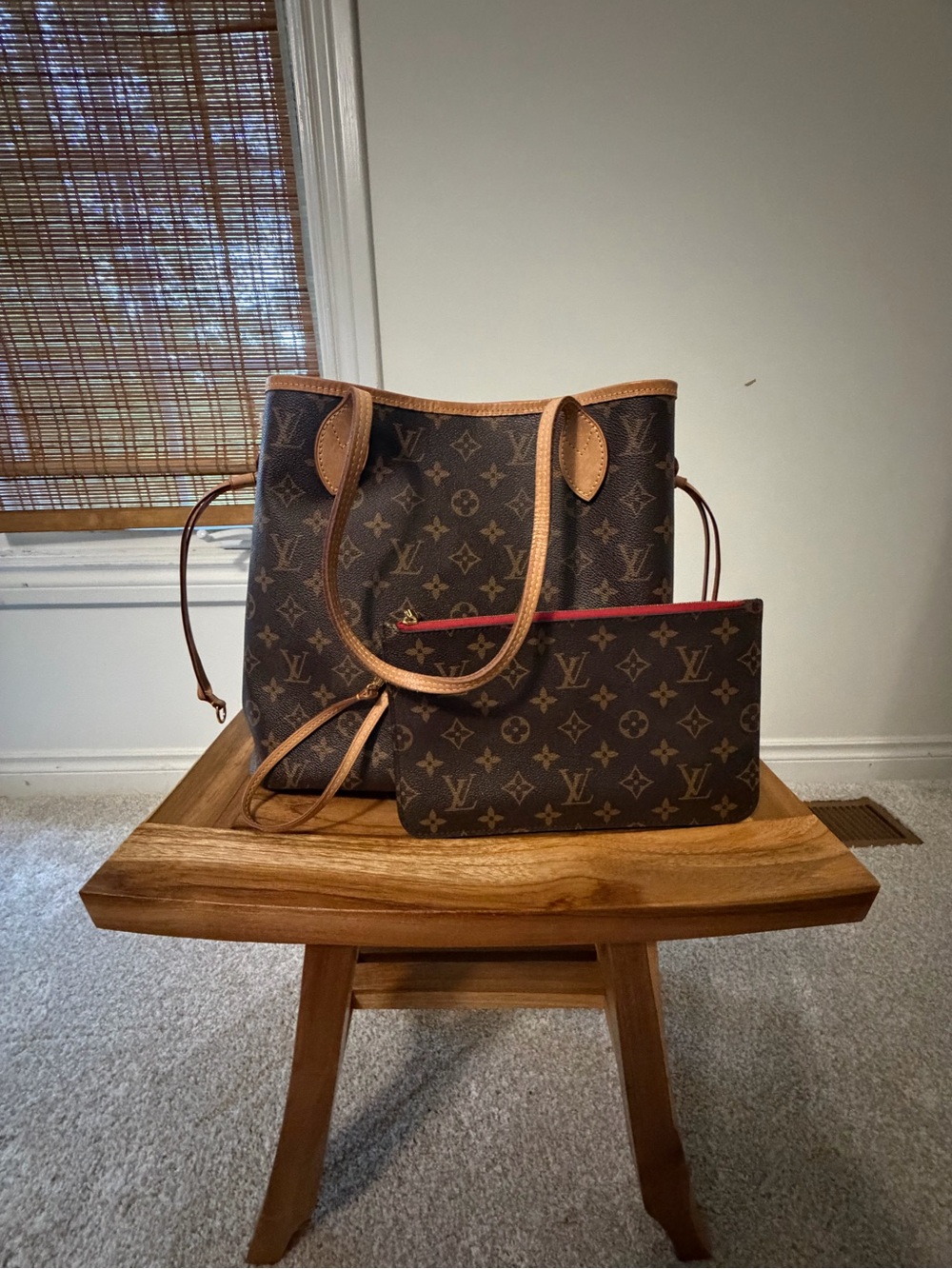 Authentic Louis Vuitton Neverfull MM Monogram + Pouch Box Dust Bag - Picture 17 of 17